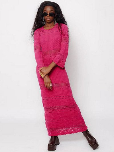 Seksuali, solidi suknelė ilgomis rankovėmis moteriai 2023 m. madingos suknelės be kaklo, moteriškos paplūdimio pašaukimo šventės