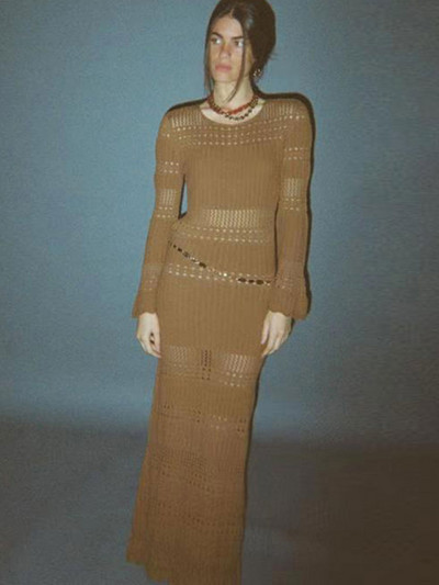 Seksuali, solidi suknelė ilgomis rankovėmis moteriai 2023 m. madingos suknelės be kaklo, moteriškos paplūdimio pašaukimo šventės