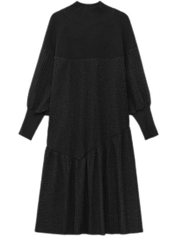 Haljine za žene Nova jesen 2023. Jednobojna duga haljina s dugim rukavima Elegantne korejske haljine za zabave Ulična ženska odjeća Ogrtač