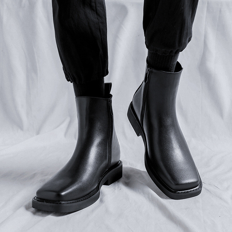 muške modne chelsea čizme dizajnerske cipele s četvrtastim vrhom originalne kožne čizme punk hip hop haljina cool gležnjače botas masculinas