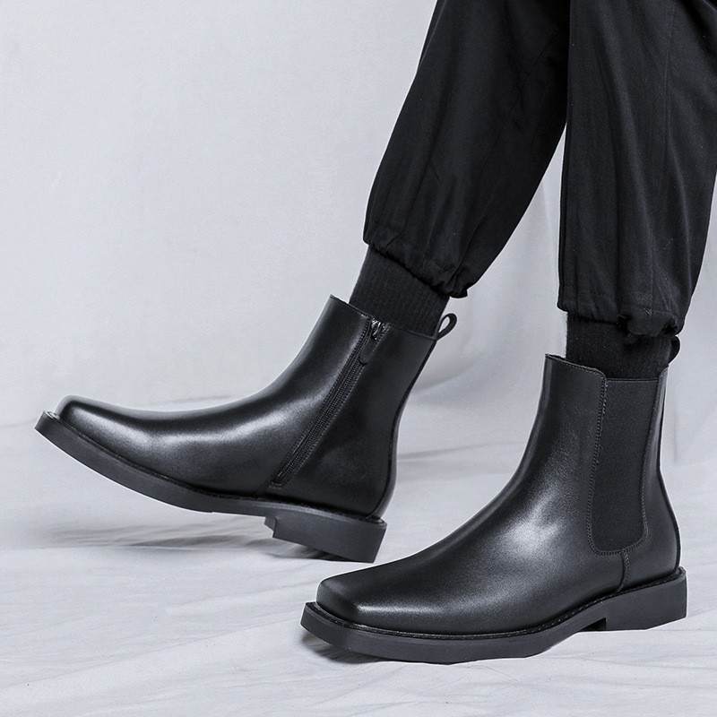 muške modne chelsea čizme dizajnerske cipele s četvrtastim vrhom originalne kožne čizme punk hip hop haljina cool gležnjače botas masculinas