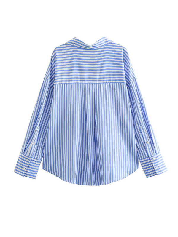 TRAF 2023 Marškiniai Moteriška palaidinė Nauja madinga kelių spalvų poplino palaidi marškinėliai ilgomis rankovėmis dizaino marškiniai, moteriška viršūnė