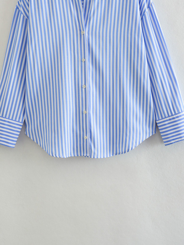 TRAF 2023 Marškiniai Moteriška palaidinė Nauja madinga kelių spalvų poplino palaidi marškinėliai ilgomis rankovėmis dizaino marškiniai, moteriška viršūnė