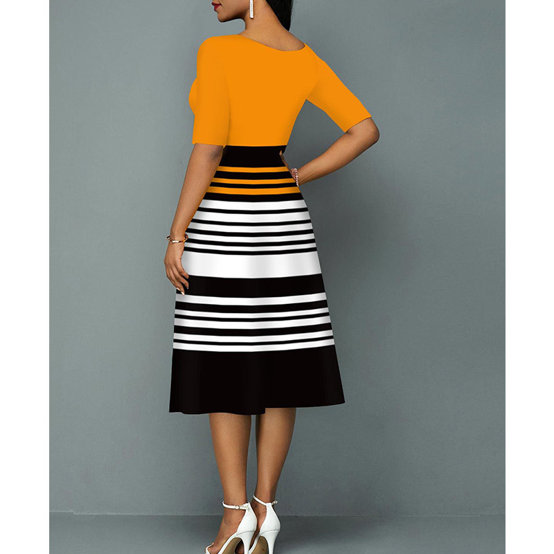 Νέα καλοκαιρινή μόδα Γυναικεία Φαρδιά Boho Κομψό Φόρεμα Μεγάλο S-5XL Ο-λαιμόκοψη μισό μανίκι με στάμπα πάρτι μακριά Vestidos