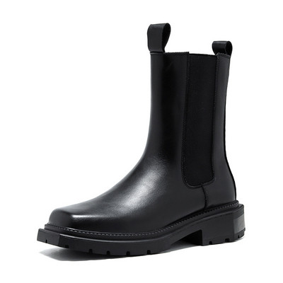 brand designer cizme inalte pentru barbati moda piele originala pantofi cu varf patrat scena nightclub chelsea boot lung platforma botas man