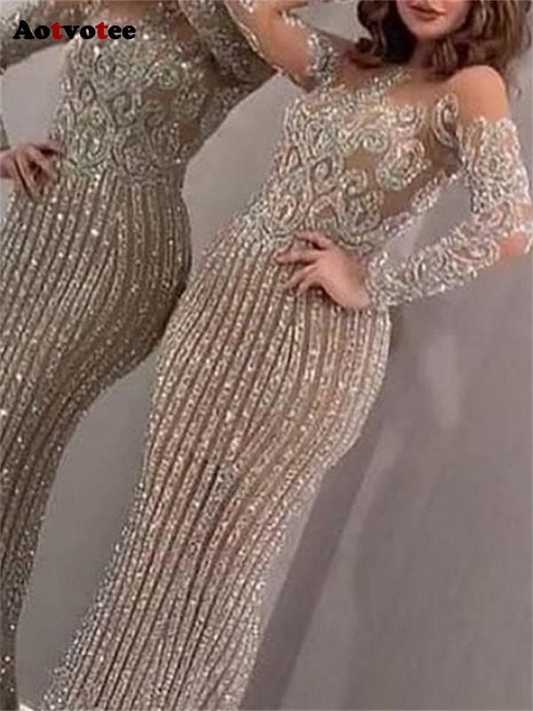 Aotvotee Maxi kleidid naistele 2023. aasta uus mood, pikkade varrukatega maastikku ulatuvad õhtukleidid Elegantne õhuke litritega vintage kleit