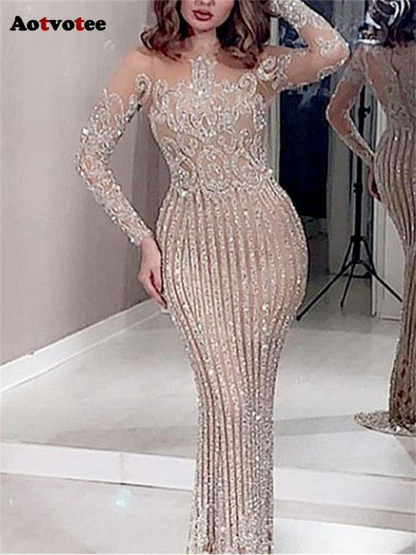 Aotvotee Maxi kleidid naistele 2023. aasta uus mood, pikkade varrukatega maastikku ulatuvad õhtukleidid Elegantne õhuke litritega vintage kleit