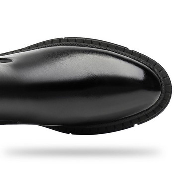 Британски мъжки ботуши Chelsea 5CM увеличение Мъжки ботуши на ток Дебела подметка Мъжки мотоциклетни ботуши Модни обувки