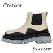 Muške ležerne gležnjače Retro s okruglim prstima i platformom, kožne Chelsea čizme Britanske debele donje cipele Proljetno-jesenske muške cipele