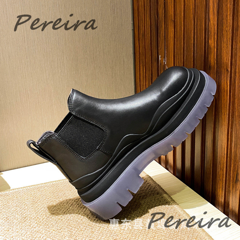 Muške ležerne gležnjače Retro s okruglim prstima i platformom, kožne Chelsea čizme Britanske debele donje cipele Proljetno-jesenske muške cipele