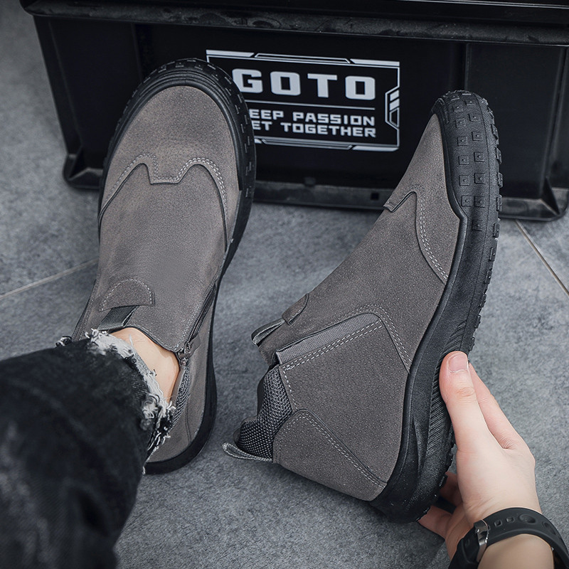 Vyriški laisvalaikio darbo batai „Lazy Boots“ su gobtuvu sportiniai batai neslystantys madingi studentų batai žieminiai vyriški batai nemokamas pristatymas Sniego batai