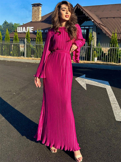 Rochie maxi cu dantelă cu volană, cu șnur, pentru femei, cu mânecă lungă, la modă, cu talie înaltă, rochie de petrecere elegantă, cu bandaj de toamnă, rochie de damă