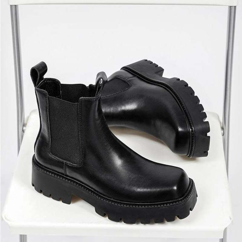 2022ss Muške zaštitne čizme Prozračne muške Chelsea čizme s četvrtastim prstima Minimalističke muške alatne cipele Crno smeđe