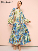 Vintage dugačka haljina s volanima s remenom Ženske elegantne haljine s reverima i velikim zaokretima A-kroja Ležerni ženski široki ogrtač