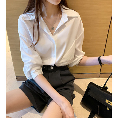 Elegantne košulje Ženska uredska ženska košulja Vintage bluza dugih rukava Hong Kong stil Jednobojna modna ženska majica plus veličina 4XL 11394