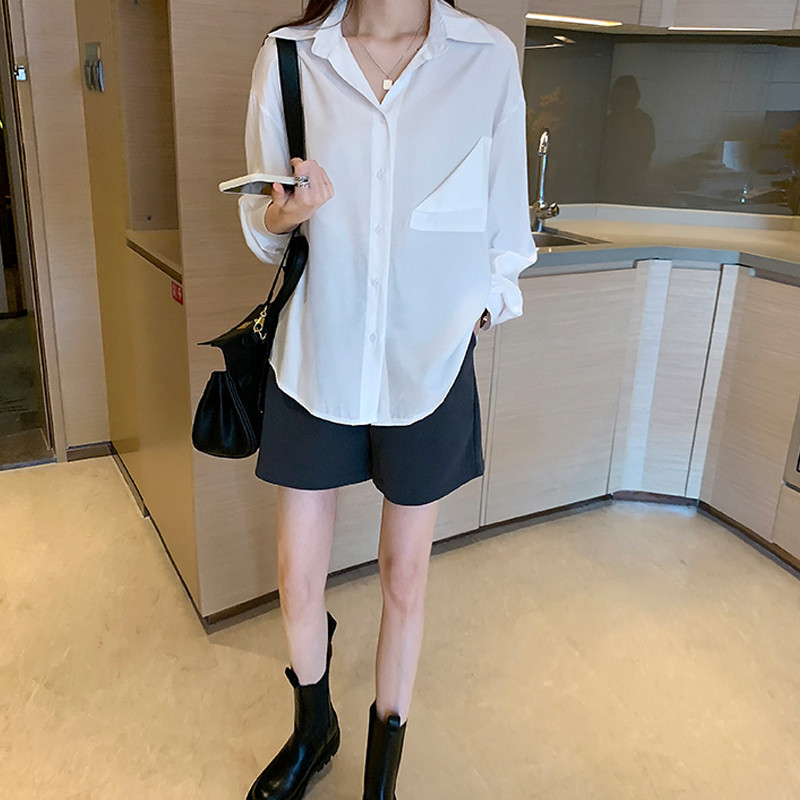 Elegantne košulje Ženska uredska ženska košulja Vintage bluza dugih rukava Hong Kong stil Jednobojna modna ženska majica plus veličina 4XL 11394