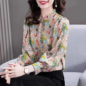 Proljetna majica s donjim dijelom s lanternastim rukavima, bluza s dugim rukavima i samostojećim ovratnikom, ženski široki gornji dio majice L-5XL