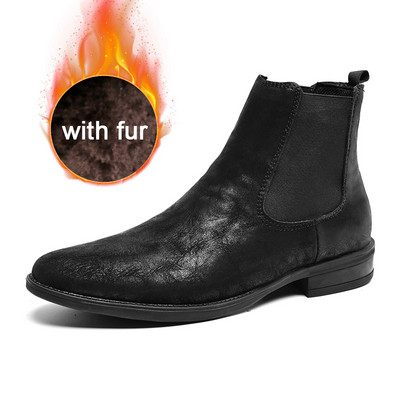 odos Chelsea Boots Vyriški žieminiai batai su kailiu, plius 37-48 dydis