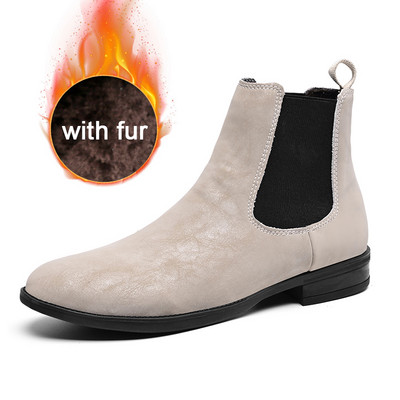 odos Chelsea Boots Vyriški žieminiai batai su kailiu, plius 37-48 dydis