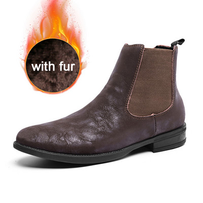 odos Chelsea Boots Vyriški žieminiai batai su kailiu, plius 37-48 dydis
