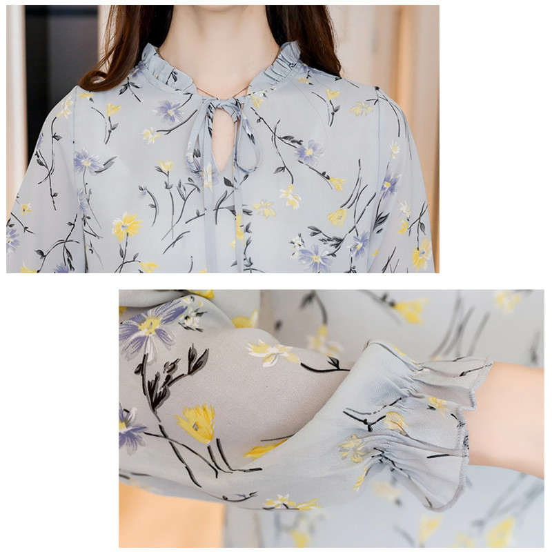 moteriškos vasarinės gėlėmis margintos palaidinės marškiniai moteriški 4xl peteliškė šifoninė palaidinė plius dydžio vintažiniai viršutiniai drabužiai rauktomis rankovėmis bluso drabužiai