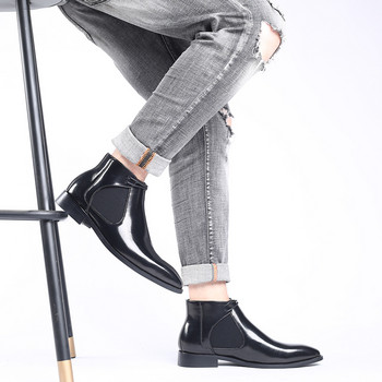 Марка NPEZKGC Мъжки боти до глезена Модни ботуши Chelsea Ежедневни удобни обувки Класически ботуши Мъжки работни обувки Botas Hombre