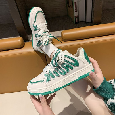 Pantofi de marca Pantofi de moda Pantofi casual Femei Pantofi cu sireturi Platforma Pantofi vulcanizati Flats Dama Primavara Vara Tenis Feminino