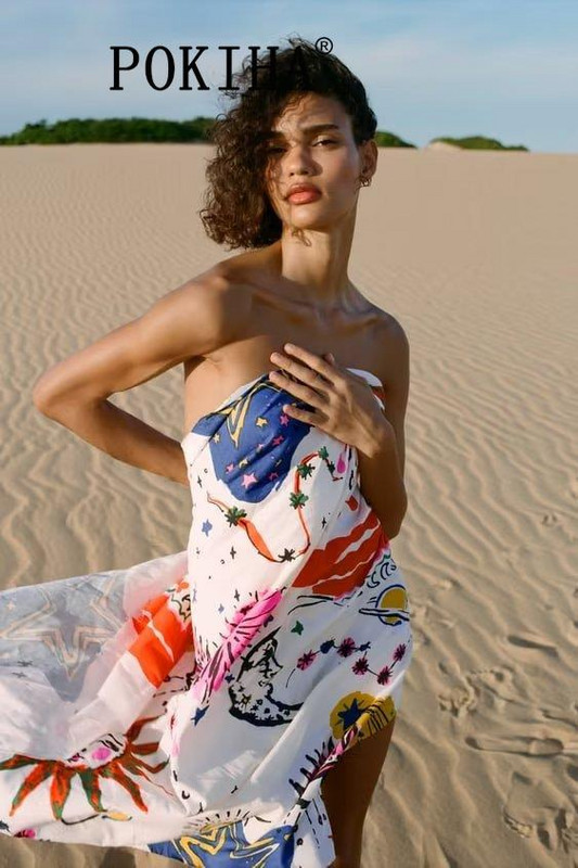 Pokiha 2023. Ženska vintage grafiti totem ispis boja podudaranja mašna pojas dugih rukava midi košulja haljina dame chic vestidos moda