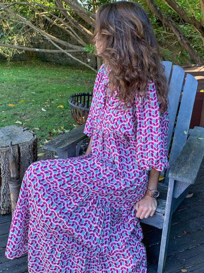 Duge haljine za žene Ljetna haljina na rukavima na vezanje s printom u sedam točaka Modna elegancija Udobna ženska odjeća Ulična odjeća