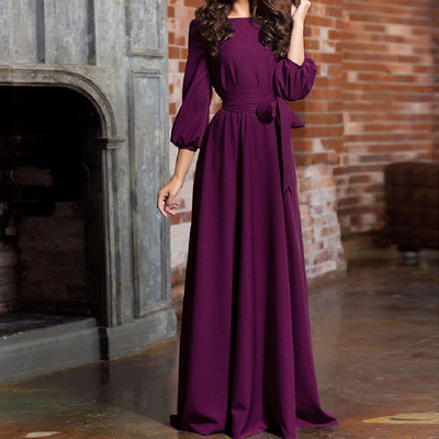 Vintage μάξι φόρεμα παπιγιόν 2023 Γυναικεία μακρυά φορέματα πάρτι με φαναράκια Φθινοπωρινό κομψό φόρεμα μέχρι το πάτωμα Robe De Soiree