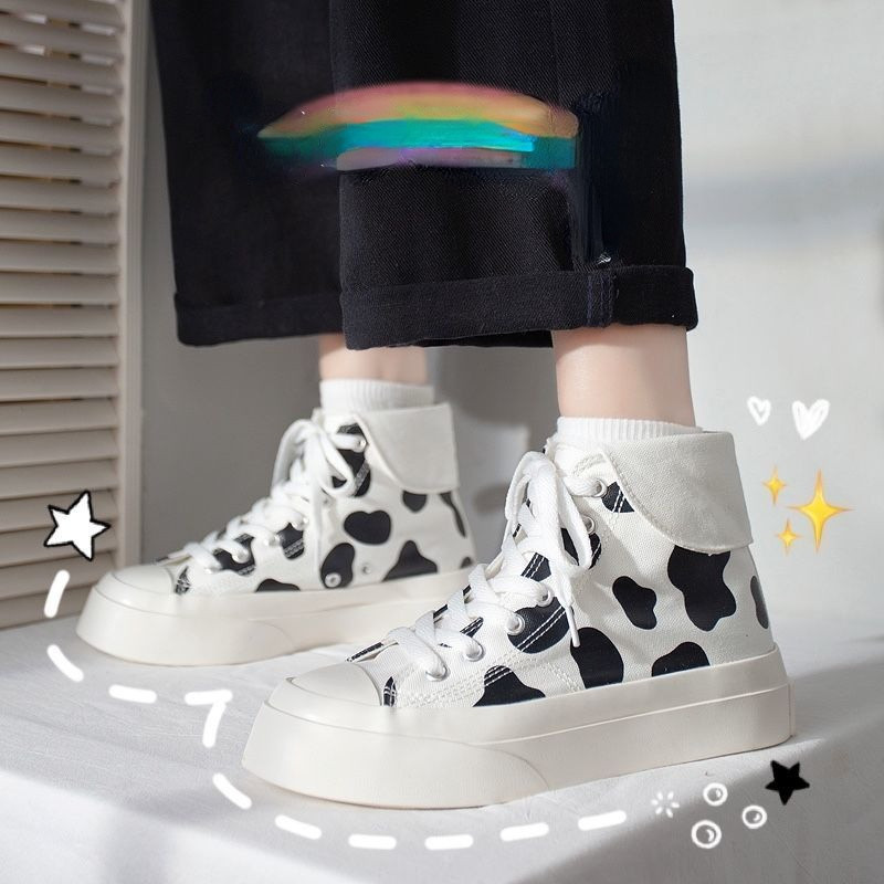 Tenisice Ženske platnene cipele s velikim prstima Ženske disko cipele Korejske ženske cipele za slobodno vrijeme 2021. Proljeće Nove divlje slatke bijele ženske cipele