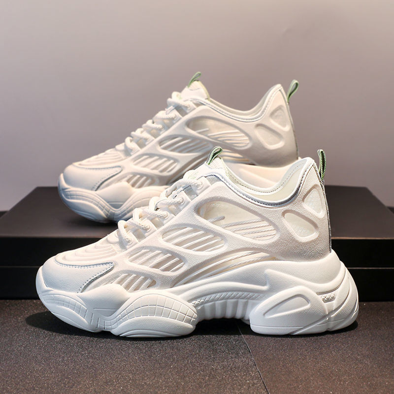 Ženske cipele Mrežaste prozračne tatine cipele Ženske 2020. New Net Red Wild Deblje dno Povećano Tanke ležerne sportske mrežaste cipele