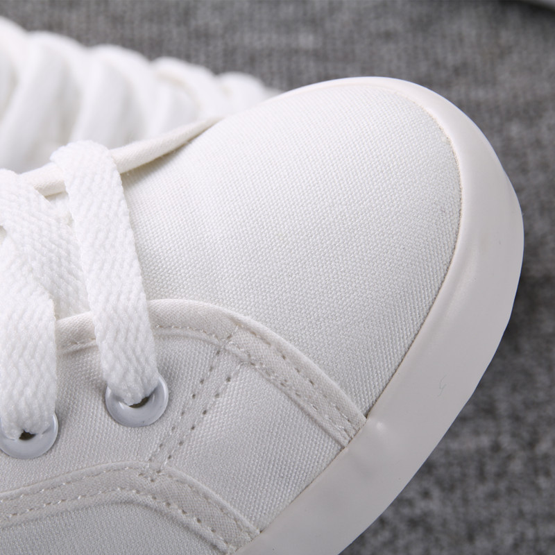 Nauji pavasariniai aukštakulniai drobiniai batai korėjietiška versija Trend Studentų plokšti balti batai kvėpuojantys moteriški batai moteriški sportbačiai