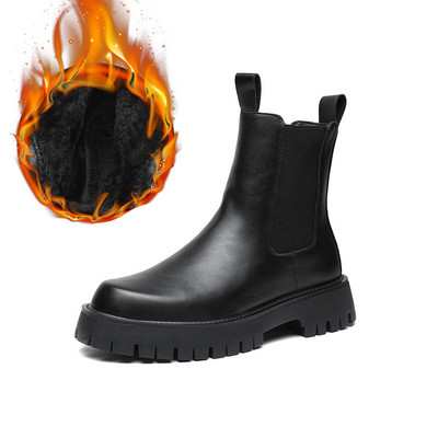 ανδρικές μπότες πλατφόρμας μόδας μαύρες τάσεις φθινοπωρινά χειμωνιάτικα παπούτσια ψηλά καουμπόικα μποτάκια από όμορφο μακρύ chelsea botas zapatos