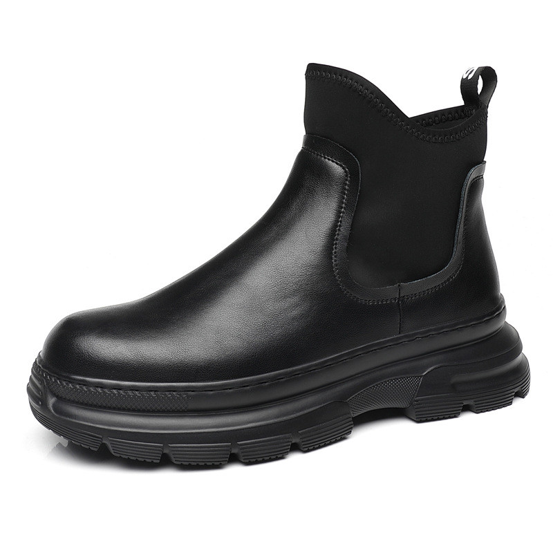 Britanski stil muška moda punk party haljina čizme s platformom black tide originalne kožne cipele kaubojske gležnjače chelsea botas mans