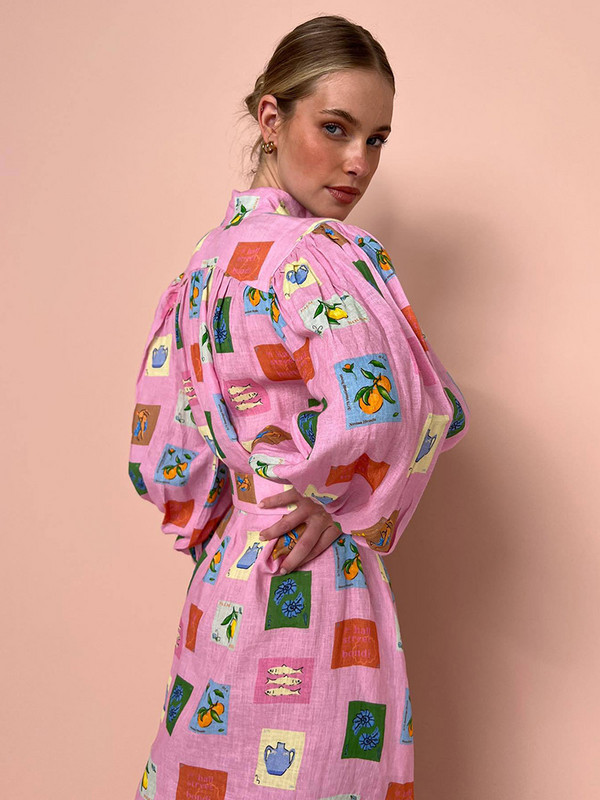 Rochie cu mânecă lungă imprimată pentru femei, elegante, cu un singur piept, curele cu guler în picioare Rochii colorate de vacanță de toamnă pentru femei, cu mânecă lungă