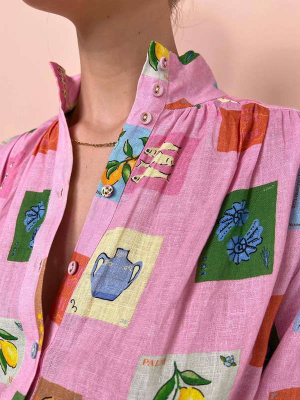 Rochie cu mânecă lungă imprimată pentru femei, elegante, cu un singur piept, curele cu guler în picioare Rochii colorate de vacanță de toamnă pentru femei, cu mânecă lungă