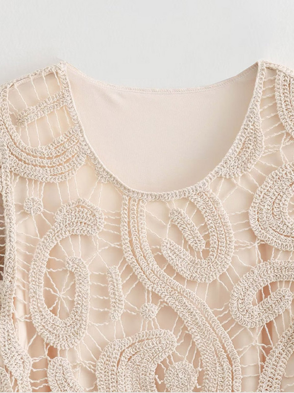 Νέο Γυναικείο Μίνι Φόρεμα Flare Sleeve 2023 Κομψά Κοντά Φορέματα Γυναικεία Retro Vestidos με στρογγυλό γιακά σε γραμμή Α