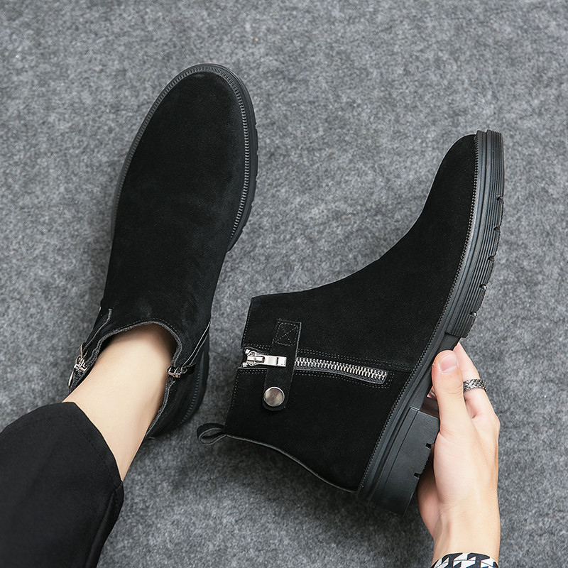 Πολυτελής μάρκα Αντίστροφη σουέτ Ανδρικές μπότες Chelsea Μόδα παπούτσια Δερμάτινες μπότες Ανδρικά υποδήματα Κλασικά ανδρικά μποτάκια άνετες μπότες