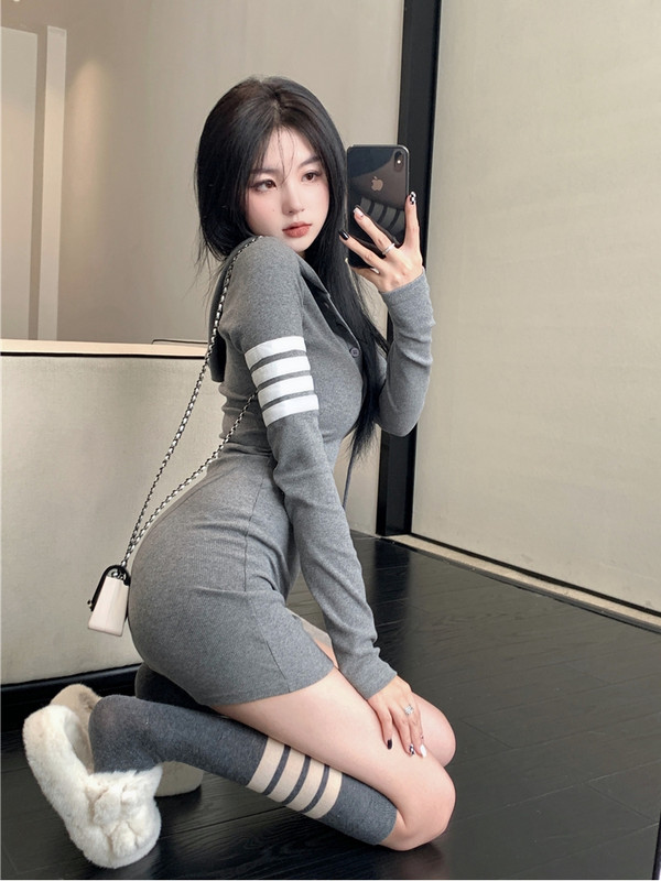 Φόρεμα Y2k Μίνι Γυναικεία Ρούχα 2021 Νέα φθινοπωρινά σέξι κορεατικά ρούχα για γυναικεία γοτθικά μακρυμάνικα κουκούλα Kawaii