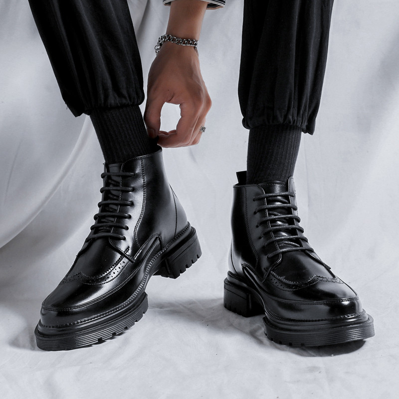 Zimsko krzno u britanskom stilu Tople čizme od kože Muške udobne modne svestrane natikače za poslovne sastanke Svečane čizme za zabavu