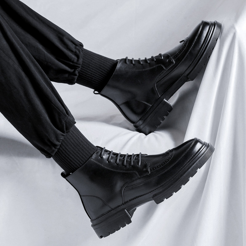 Zimsko krzno u britanskom stilu Tople čizme od kože Muške udobne modne svestrane natikače za poslovne sastanke Svečane čizme za zabavu