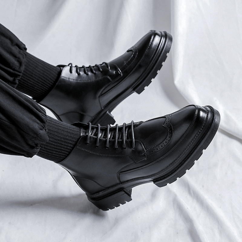 Zimsko krzno u britanskom stilu Tople čizme od kože Muške udobne modne svestrane natikače za poslovne sastanke Svečane čizme za zabavu