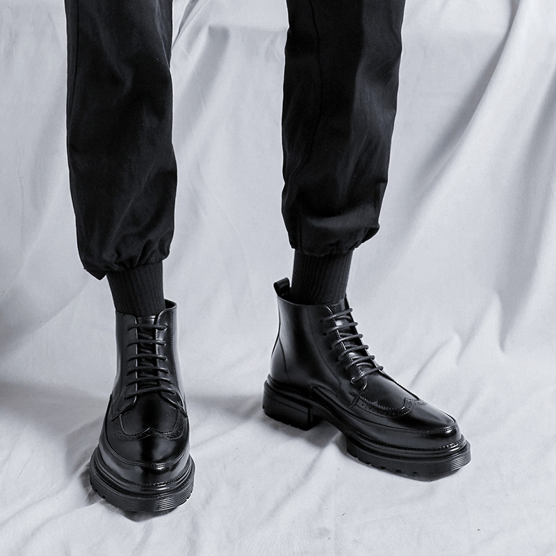 Zimsko krzno u britanskom stilu Tople čizme od kože Muške udobne modne svestrane natikače za poslovne sastanke Svečane čizme za zabavu