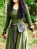 Rochie maxi medievală cu mânecă lungă Robă pentru femei Rochie elfică de zână vintage Renaștere celtică Viking Îmbrăcăminte gotică Rochie de bal fantezie