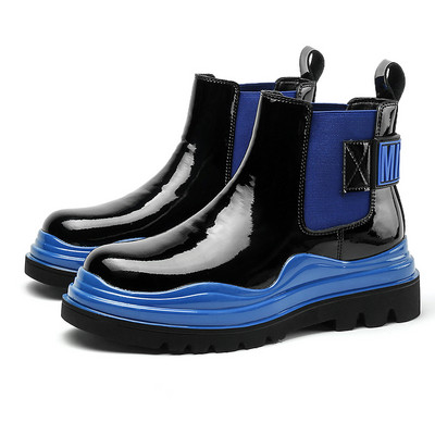 Platformă, verde, albastru, pantofi pentru bărbați, pantofi din piele, pantofi de rochie, Japonia, Coreea, ocazional, încălțăminte rezistentă la uzură Chaussure Homme