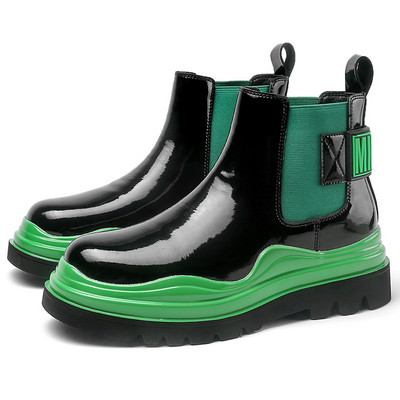 Platformă, verde, albastru, pantofi pentru bărbați, pantofi din piele, pantofi de rochie, Japonia, Coreea, ocazional, încălțăminte rezistentă la uzură Chaussure Homme