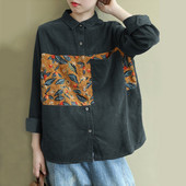 Vintage prekomjerne samtaste majice dugih rukava Proljeće jesen Ženske jednobojne bluze s šišmiš rukavima Tople bluze Ženske majice