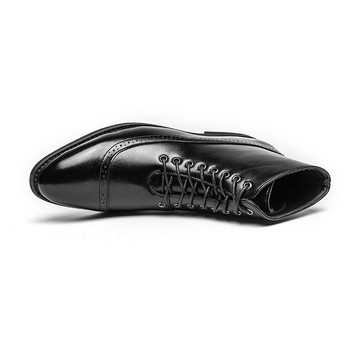 Мъжки бизнес ботуши Луксозни дизайнерски офис официални обувки Мъжки боти до глезена Ботуши с остри пръсти Ежедневни мъжки ботуши Botas Hombre