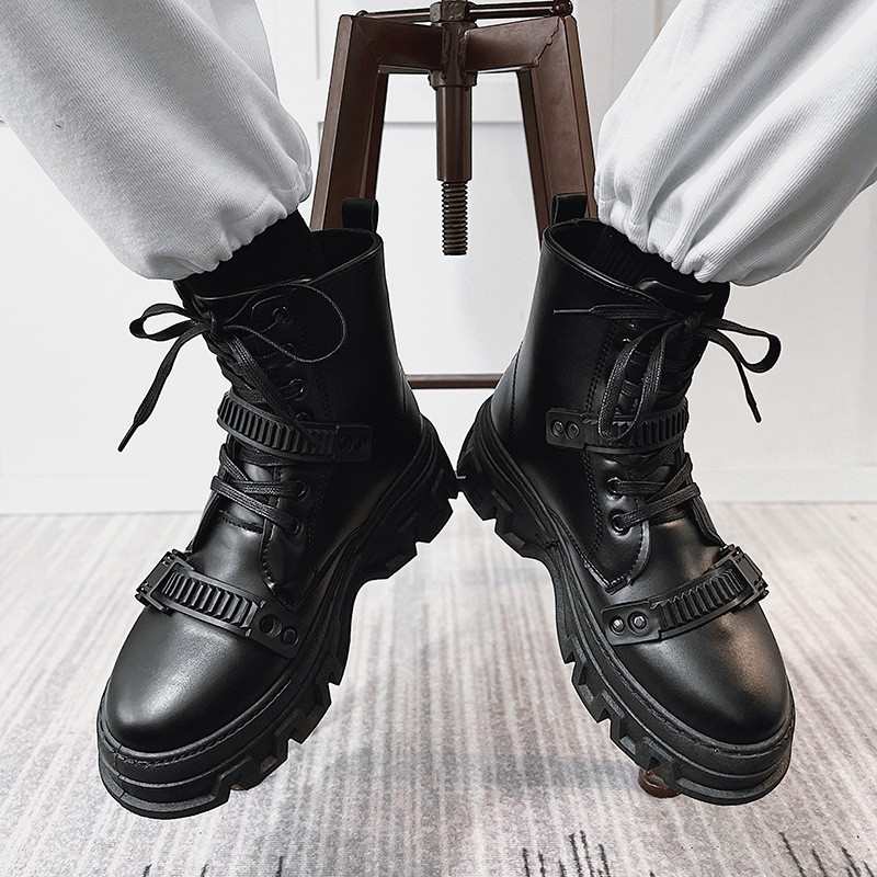 Nove muške punk čizme Britanski stil Motociklističke čizme Visoke pu kože Trend Forest Perennial Muške čizme Botas Vaqueras